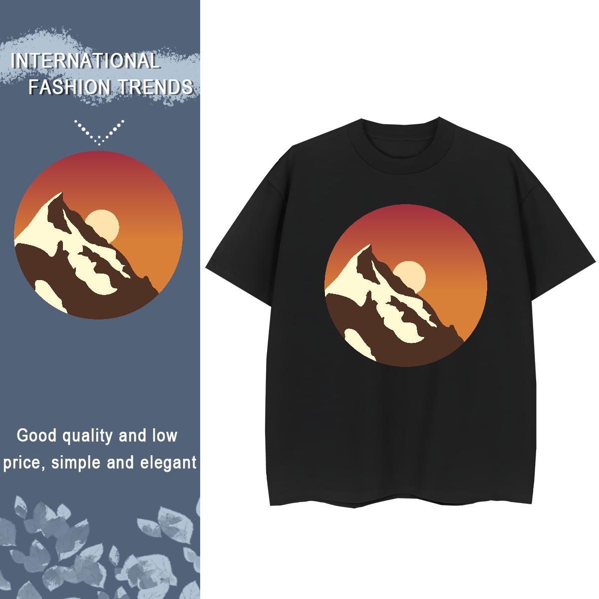 Nice Women Tshirts 230g Cotton sky Daily Outfit T-Shirts Breathable Floral Print Tops