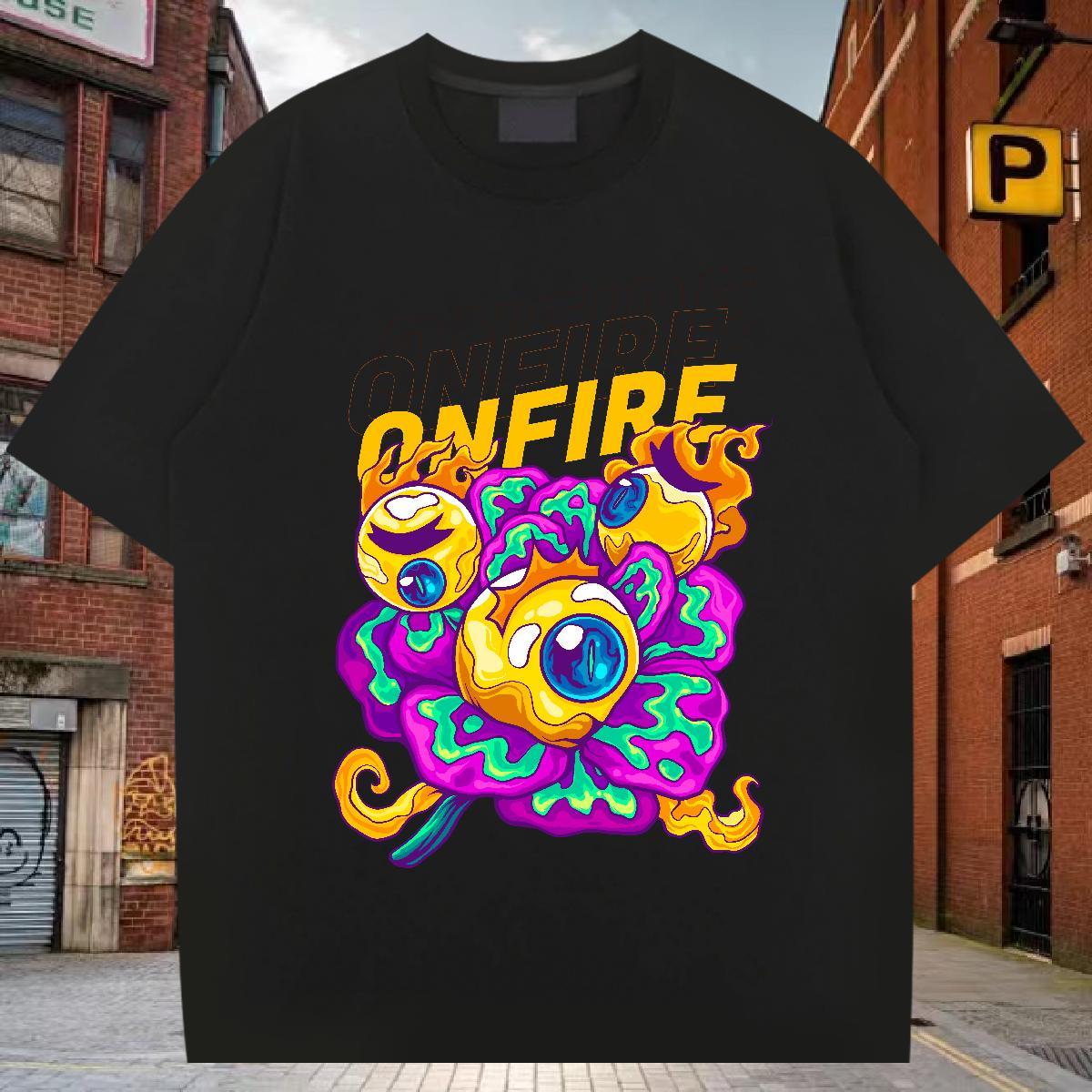 Popular Mens T Shirts 100% Cotton 230g ET Hip Hop DIY Breathable Crew Neck Mens Tshirts Fashion Casual Wear
