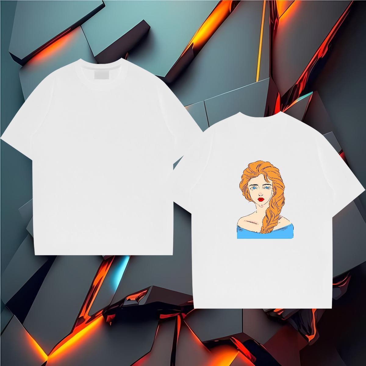 Brand T Shirts Men 230g Pure Cotton portrait Sports Casual Oversized O-Neck Short Sleeve Men Tees Fashion Casual Clothings