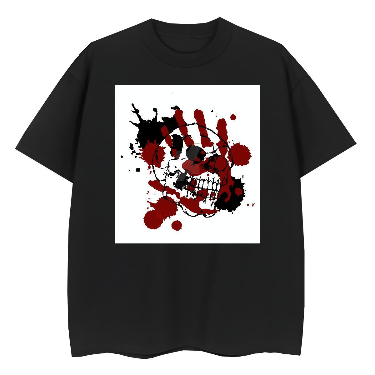 High quality Women Tshirts 230g Cotton scary Outdoor T-Shirts Short sleeve Soft Black Oversized Clothes Shirt