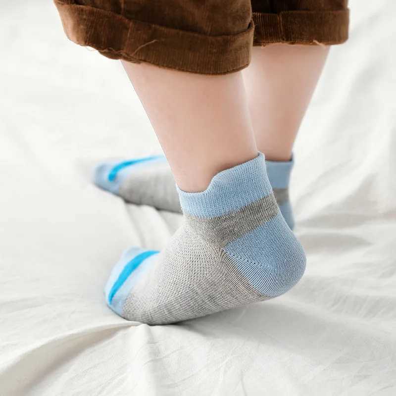 5 Pairs/lot 2024 New Fashion Spring Summer Children Socks Mesh Cotton Boys Socks Girls Socks 2-15 Year Kids Casual Boat Socks CL240824