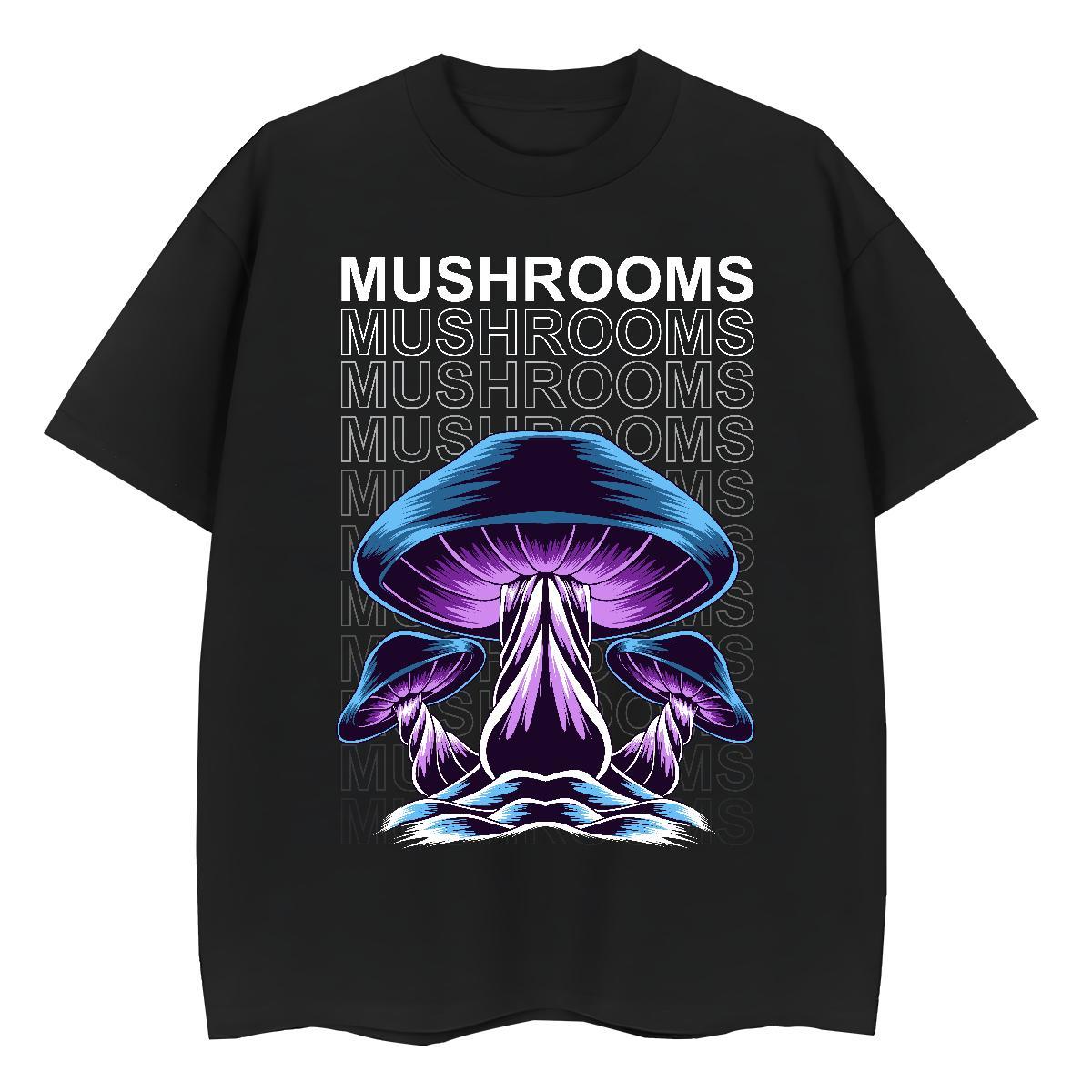 2024 Men Tops Tees mushroom Street wear Hip Hop 100% Cotton 230g Tops Shirt Breathable Soft Designer T Shirt For Man Oversized 4XL