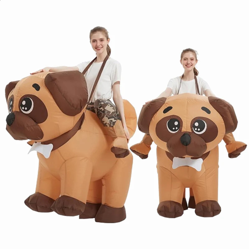 Womens puppy riding inflatable costume roleplaying fun air blowing dog set party fancy dress Halloween carnival props 240823