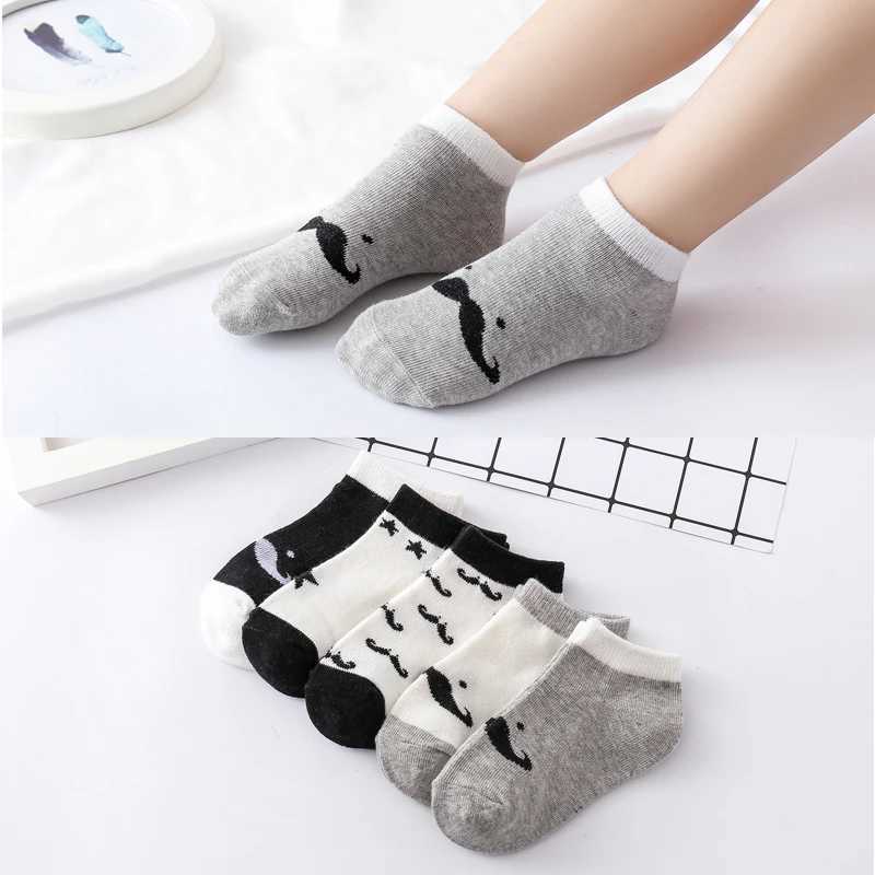 Childrens Socks Summer Thin Boys Cartoon Cotton Socks 1-6 Year Old Childrens Sports Sweat-absorbing and Breathable Socks CL240824