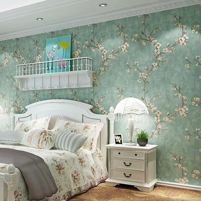 Home Improvement Wall Painting Wallpaper Contact Paper Bedroom Living Room 3D Floral Wall Papers home decor papel de parede 240823 w250403