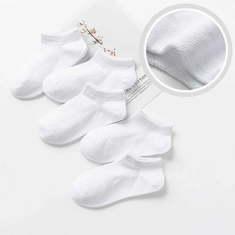 5 Pairs Children Low Cut Socks Boys Girls Black White Gray Boat Socks Baby Kids School Student Uniform Socks Sport Clothes CL240824