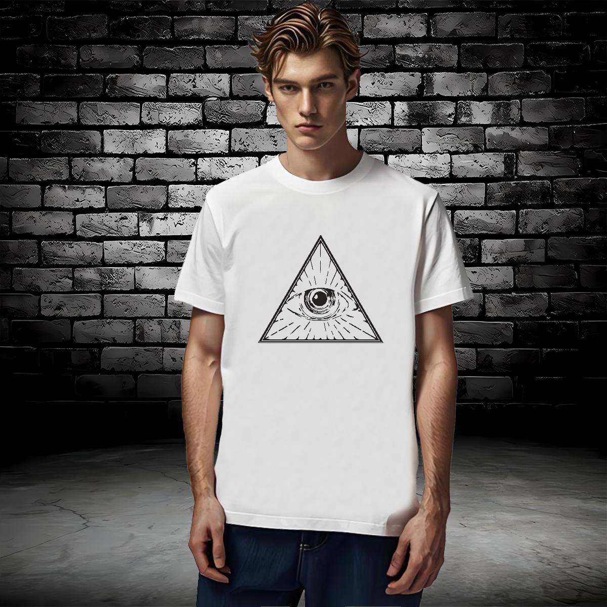 Loose Fit T-Shirts for Men 230g 100% Cotton eye of the devil Home Outdoor Custom Anime Breathable Short Sleeve Men Tops Tees 2024 New Tops Shirt