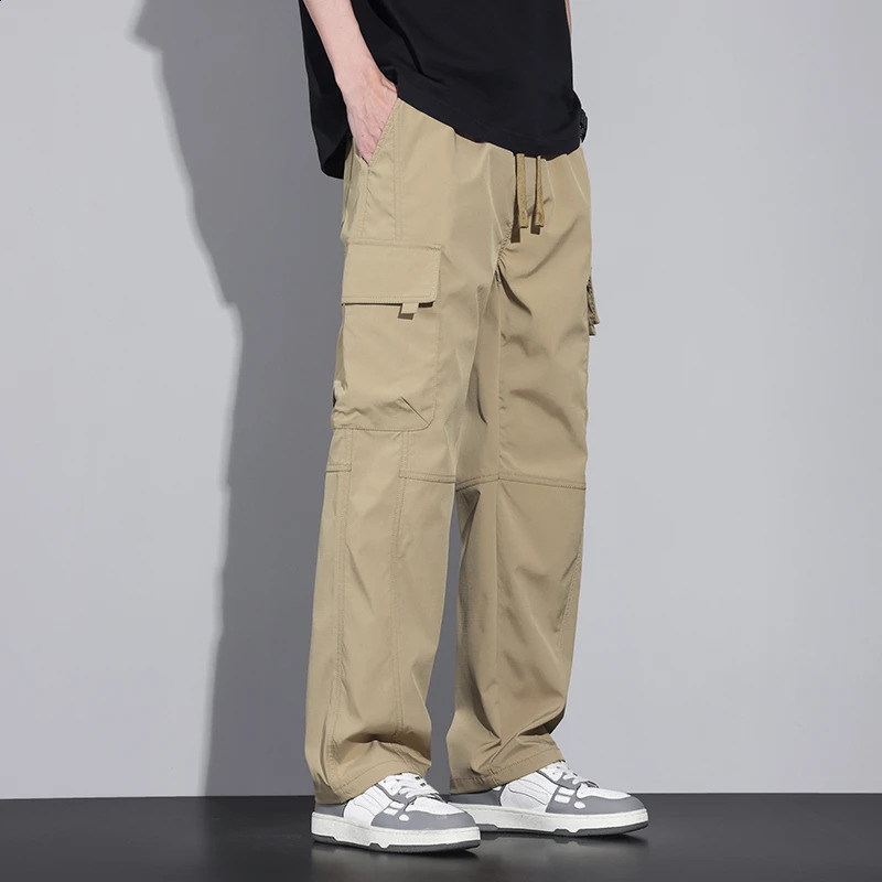 Work pants mens summer loose straight leg American sports youth casual 240823