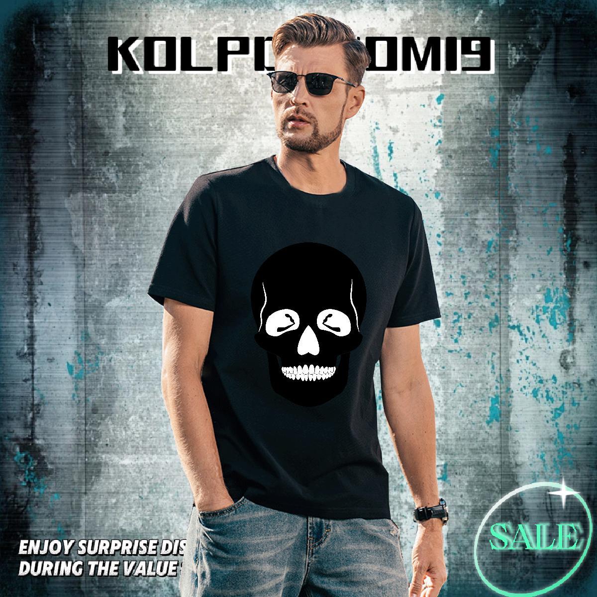 Comfortable Mens T Shirts 230g 100% Cotton skull Casual Daily Wear Custom Anime Breathable Crew Neck Couples T Shirts Designer Fashion Tshirts