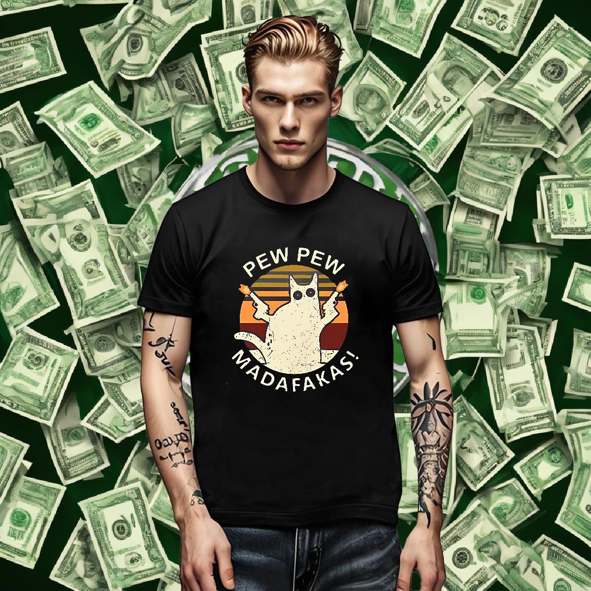 2024 Men Clothes T-Shirt cat Casual 230g Cotton Tees Round Neck Short Sleeve Cool Design Men T Shirts DIY Logo Oversized