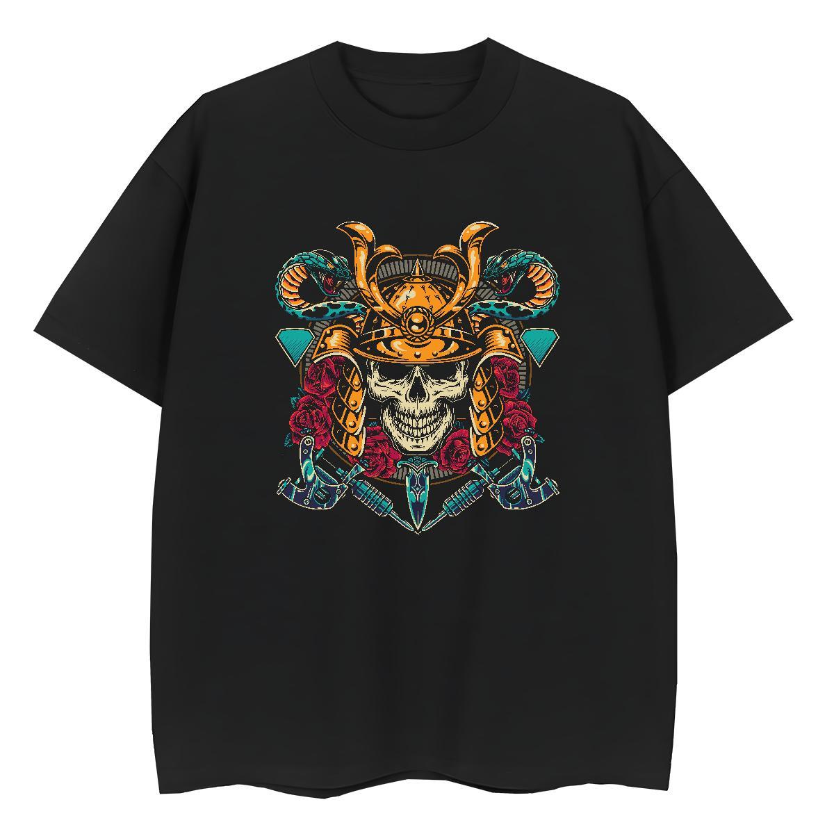 TOP Quality Men T Shirts 230g 100% Cotton skull Beach Custom Printing Short Sleeve Soft Men Tshirts 2024 Designer Clothes
