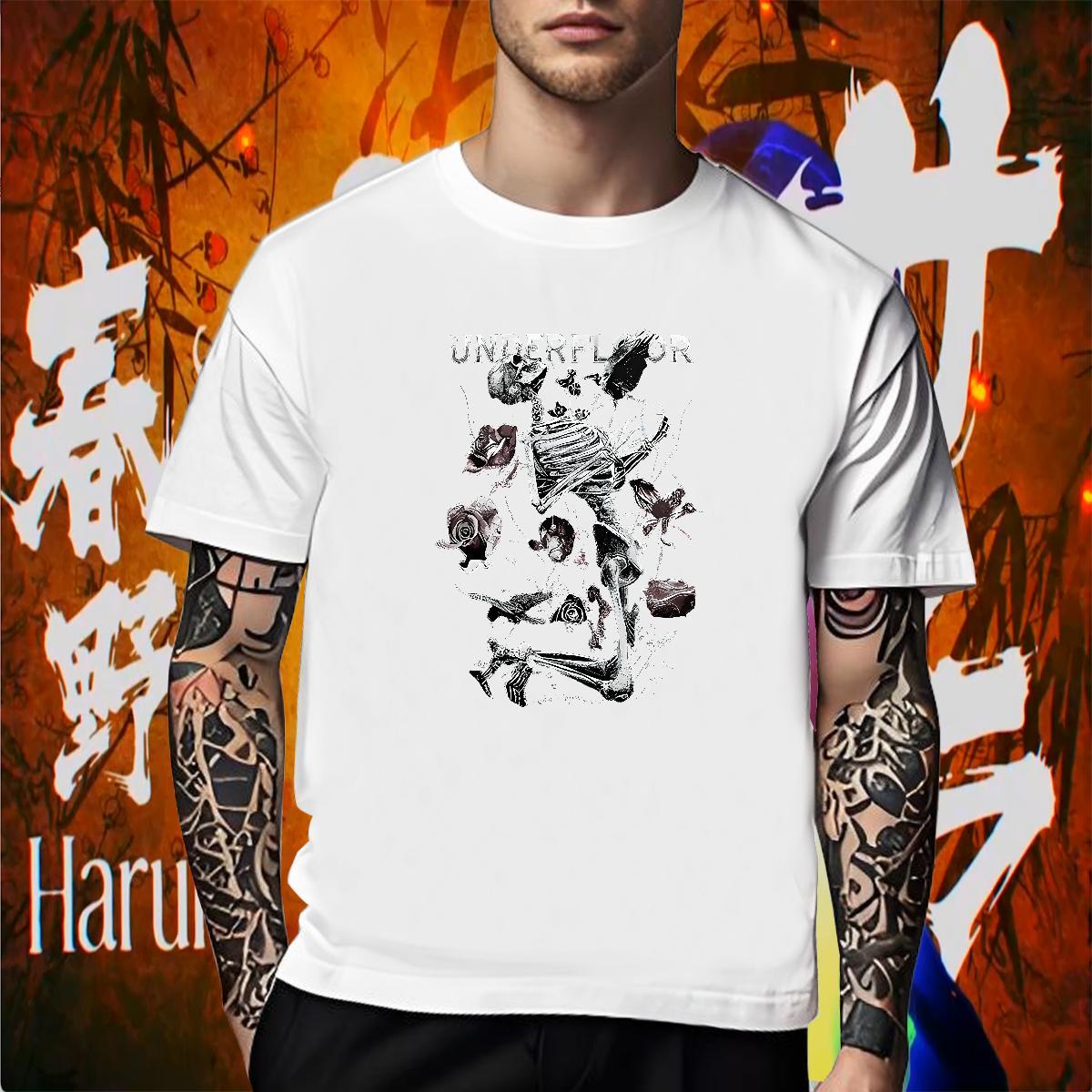 Brand T-Shirts for Men 230g 100% Cotton skull High Street Hip Hop Plus Size Cartoon Short Sleeve Soft Mens Tshirts Free Shipping Tees