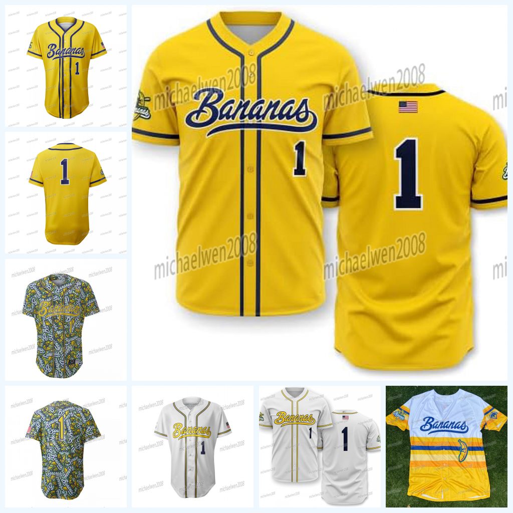 Savannah Bananas baseball Jerseys Custom Embroidered Jersey Any Name Any Number Mens Womens Mix Order