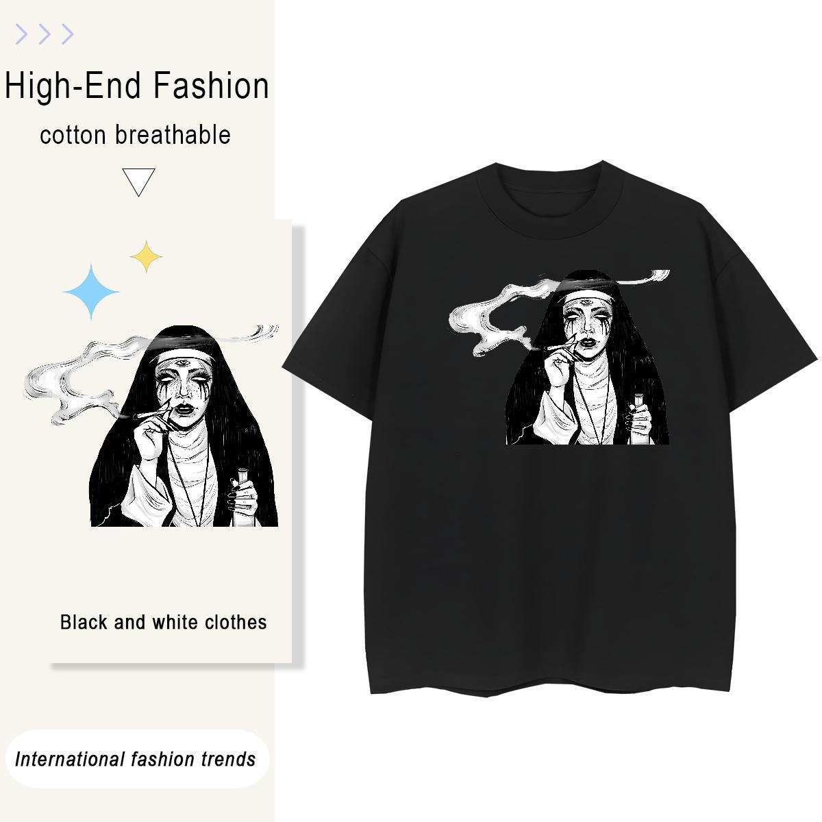 Wholesale Woman Tshirt 100% Cotton 230g nun Casual Sport T Shirt For Woman Breathable Soft Plus Size Custom Tshirts