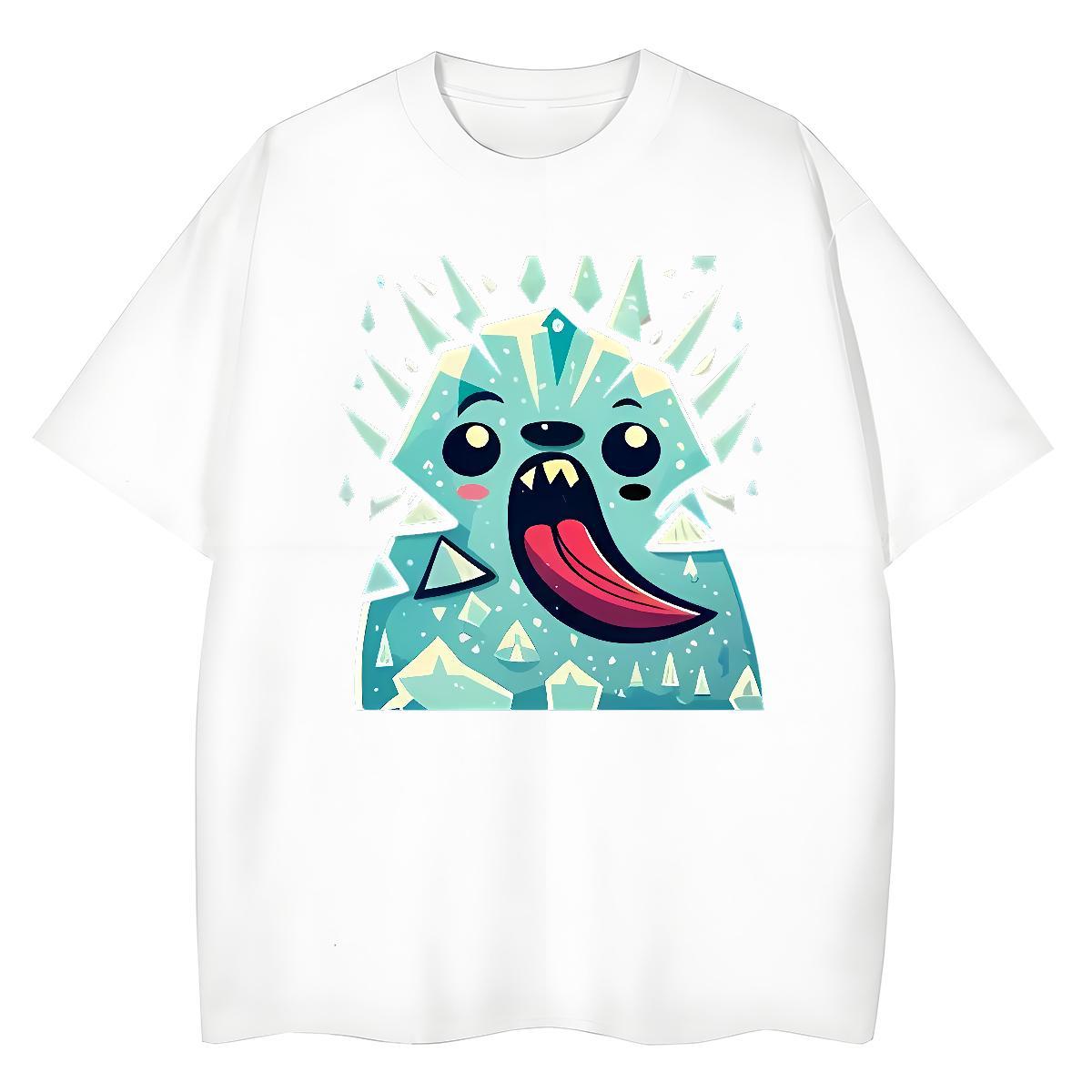 Loose Unisex Tshirts 230g 100% Cotton grimace Sports Casual T-Shirts Crew Neck Anime Oversized Polos