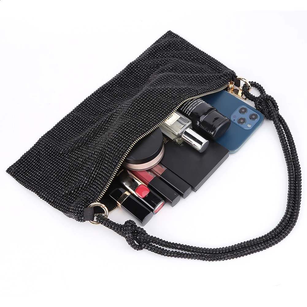 Womens Bag er Evening Clutch Bag Top Handle Hobo Shoulder Bags for Women Shiny Rhinestones Purses and Handbag 240823