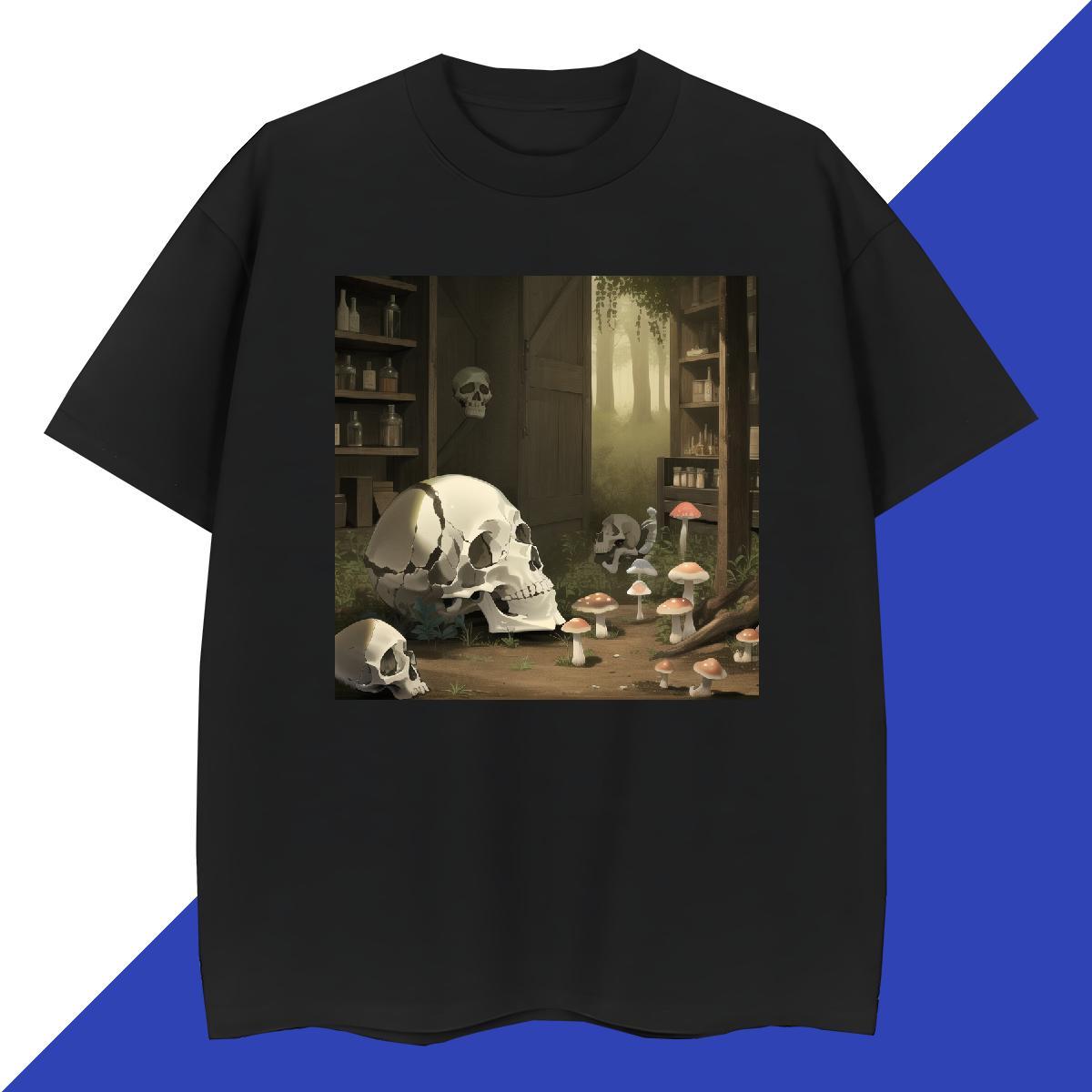 Loose Mens T Shirts 230g 100% Cotton skull Hip Hop Street DIY Printed O Neck Short Sleeves Men Tees Factory Direct Polos
