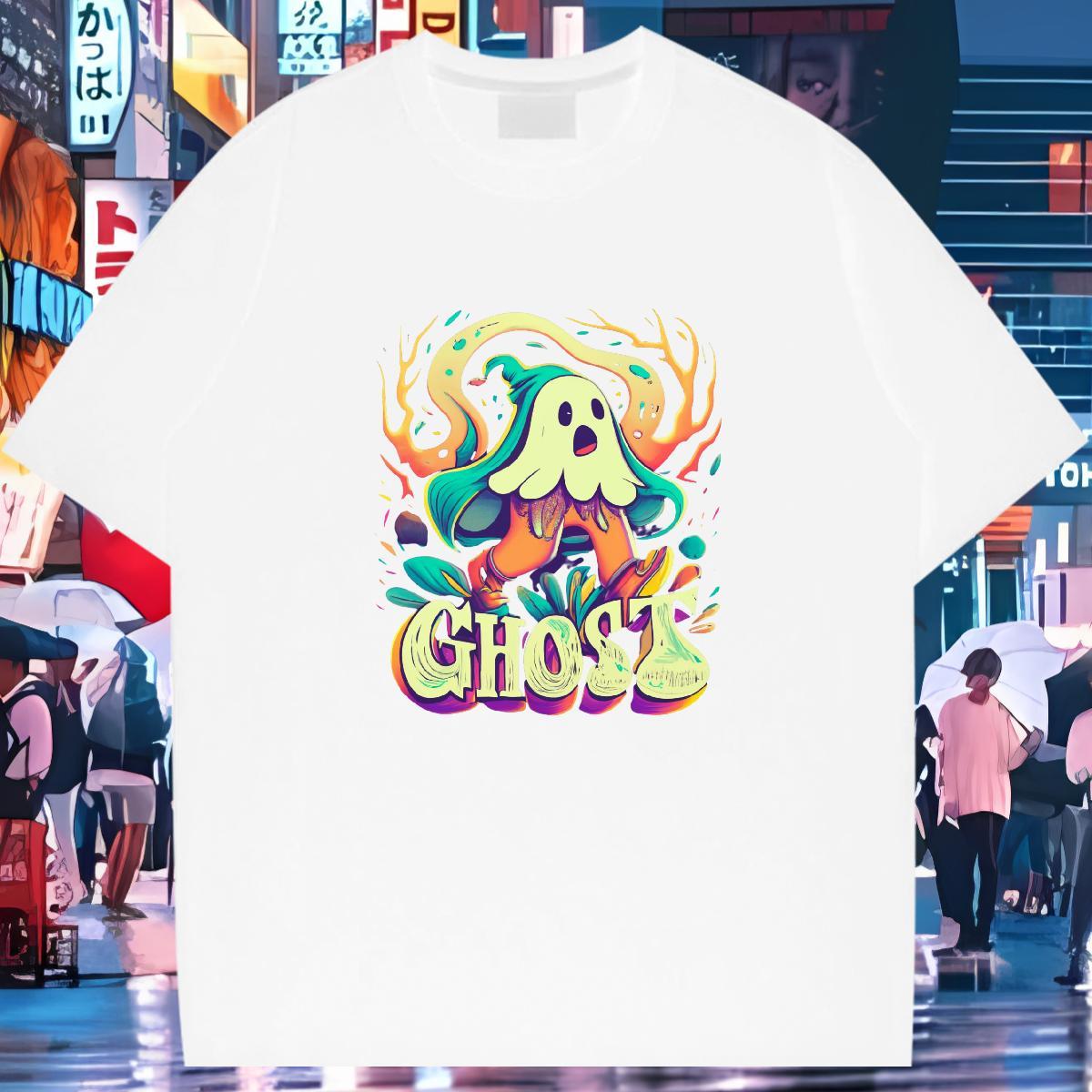 Designer T-Shirts for Men 230g 100% Cotton skull Street Casual Floral Print Short Sleeve O-Neck Men Tees 2024 New Clothings