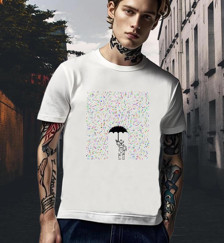 Loose Fit Mens T Shirts 100% Cotton 230g robot Daily Wear Custom Printed Breathable Short Sleeve Men Clothes T-Shirt Fashion Casual Tops Shirt