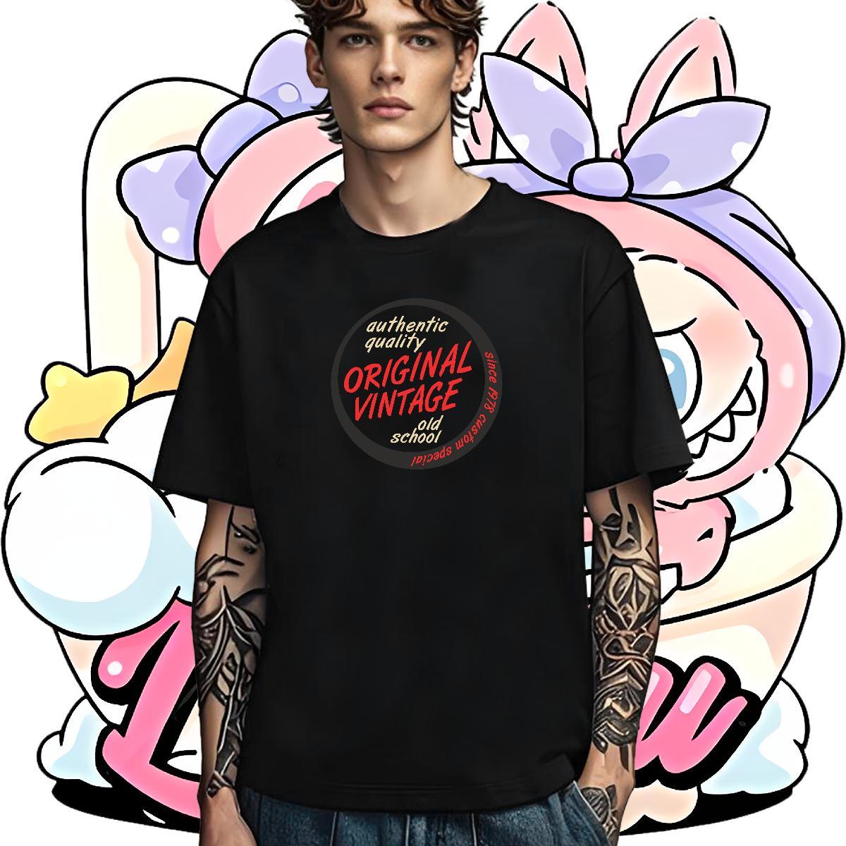 Cool Design Men T Shirts 230g Pure Cotton letter Casual Beach Custom Printed Breathable Short Sleeve Couples T Shirts 2024 DIY Top Tees