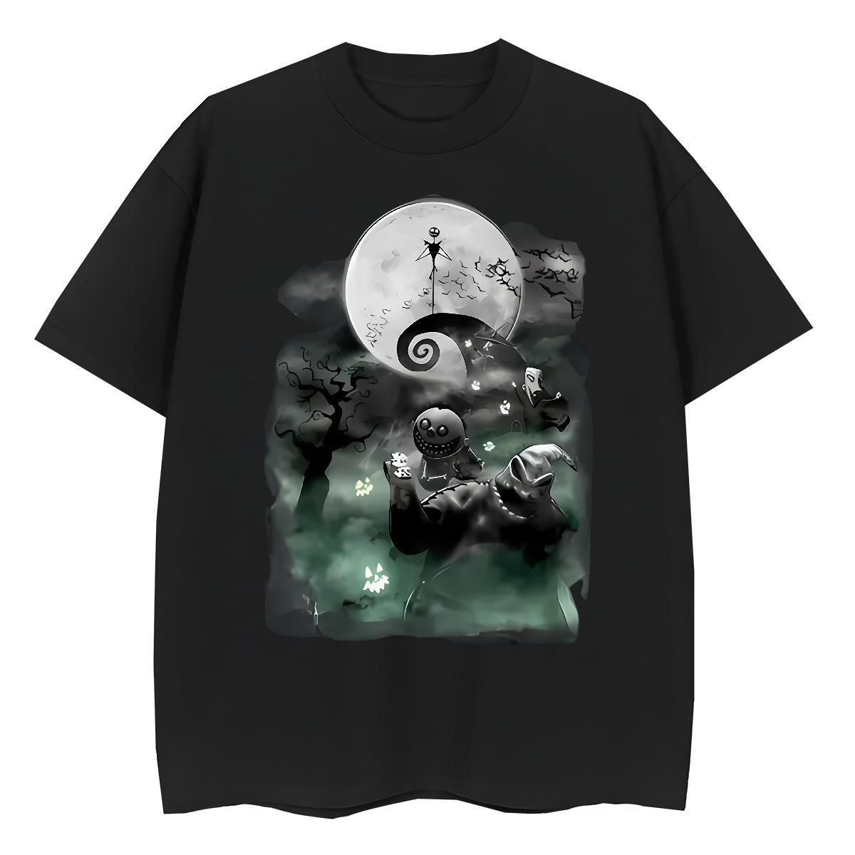 New Designer Tshirt for Man Woman dark night Street 230g Pure Cotton Tees Breathable Crew Neck Unisex Mens T Shirts Cartoon Printing L-4XL