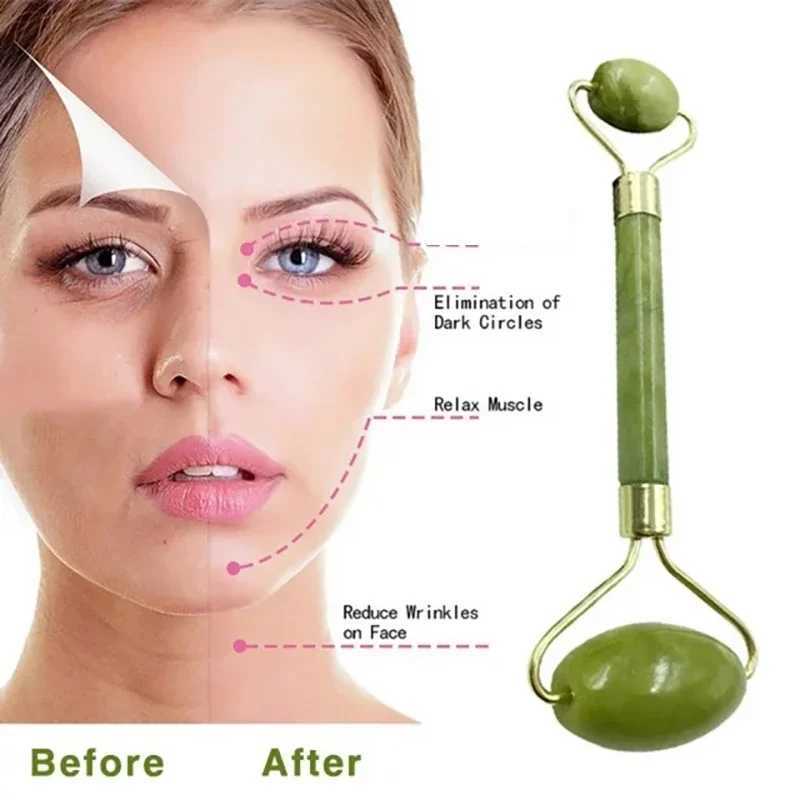 Massage Tool Facial Beauty Device Body Massage Device Facial Roller Exquisite Skincare Scraping Sheet Combination Set Green CL240824