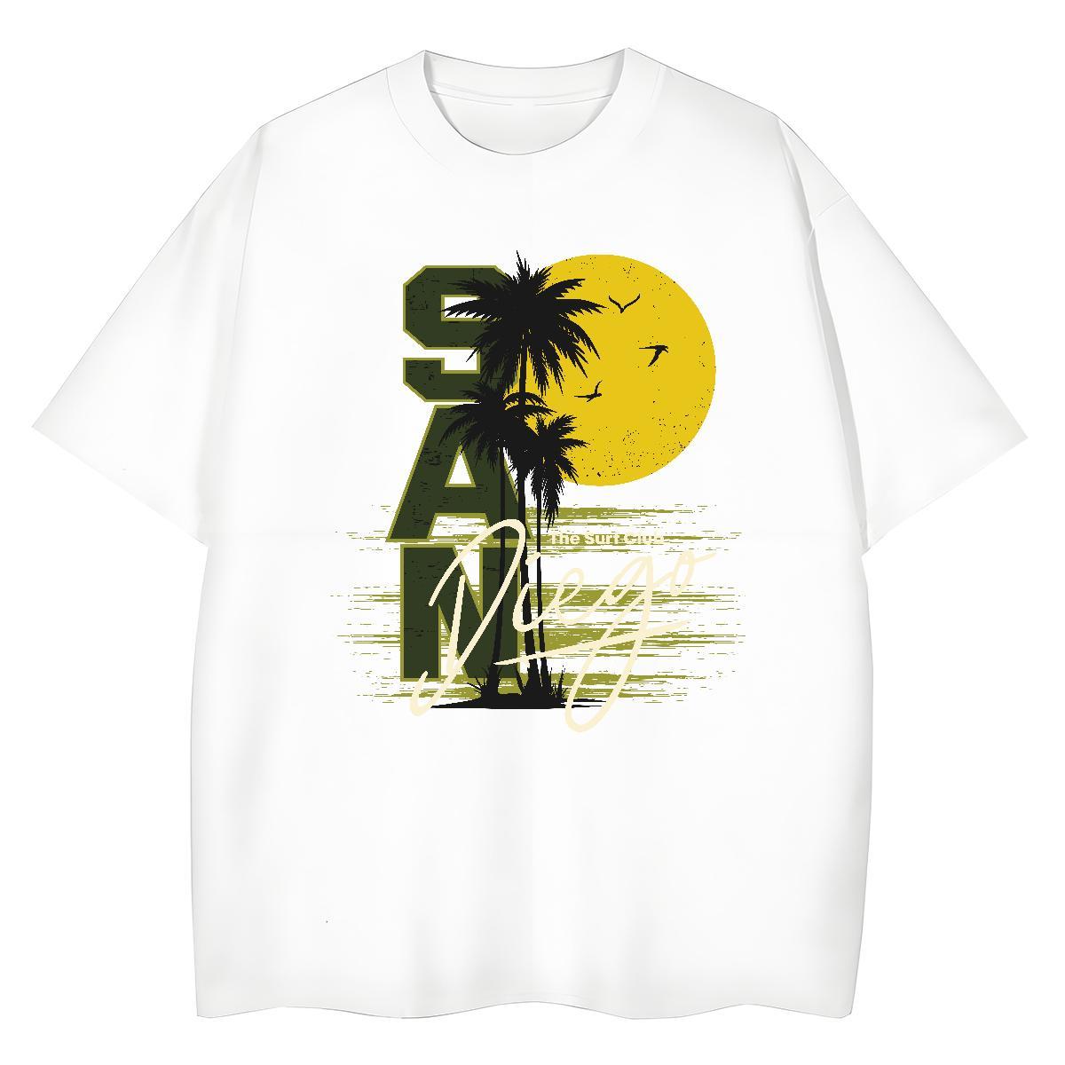 Brand Mens Tshirts tree High Street Hip Hop 100% Cotton 230g Tees Shirts Breathable Short Sleeve Popular T Shirts Men Custom Printed