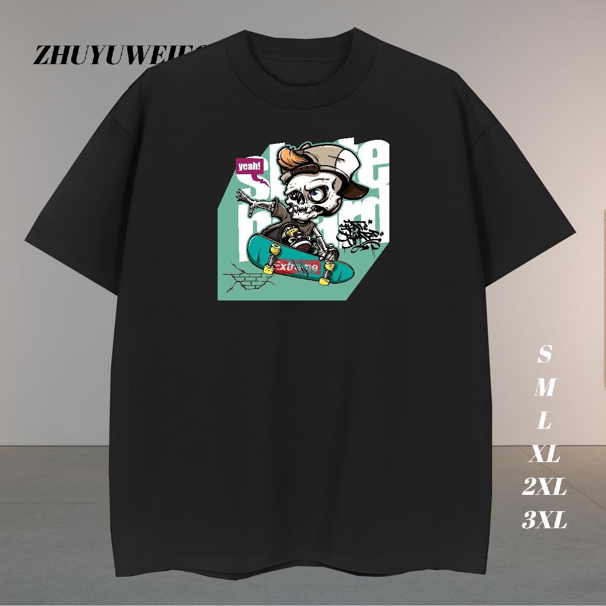 Comfortable T shirt 100% Cotton 230g skateboarding Daily Wear Oversized 4XL Breathable Crew Neck Men Tshirts DIY Tops
