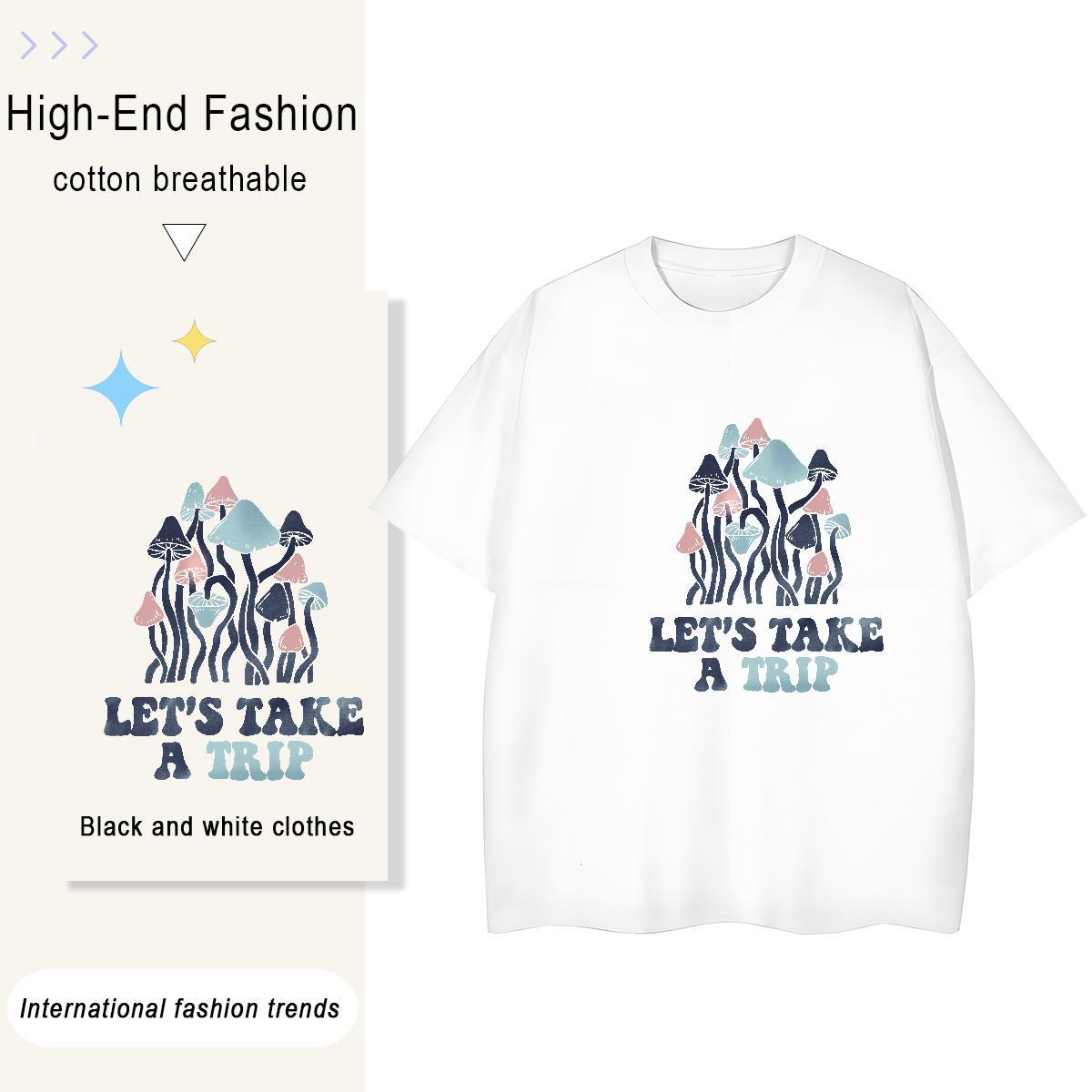 Fashion Design Tshirts mushroom Street 230g Pure Cotton Top Tees Breathable Soft Designer T-Shirts for Men Plus Size Cartoon