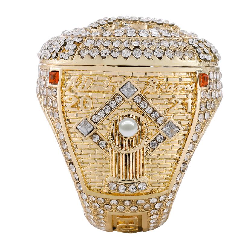 Band Rings Player Name Soler Man Albies World Series Baseball Braves Team Championship Ring With Wooden Display R250425