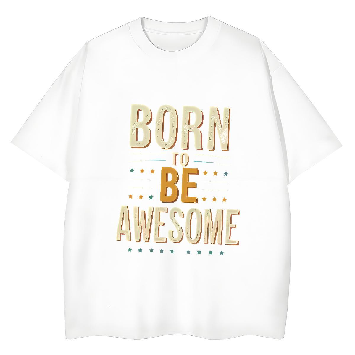 5A Unisex Tshirts 230g 100% Cotton letter Daily Wear T shirt Breathable Anime Clothes