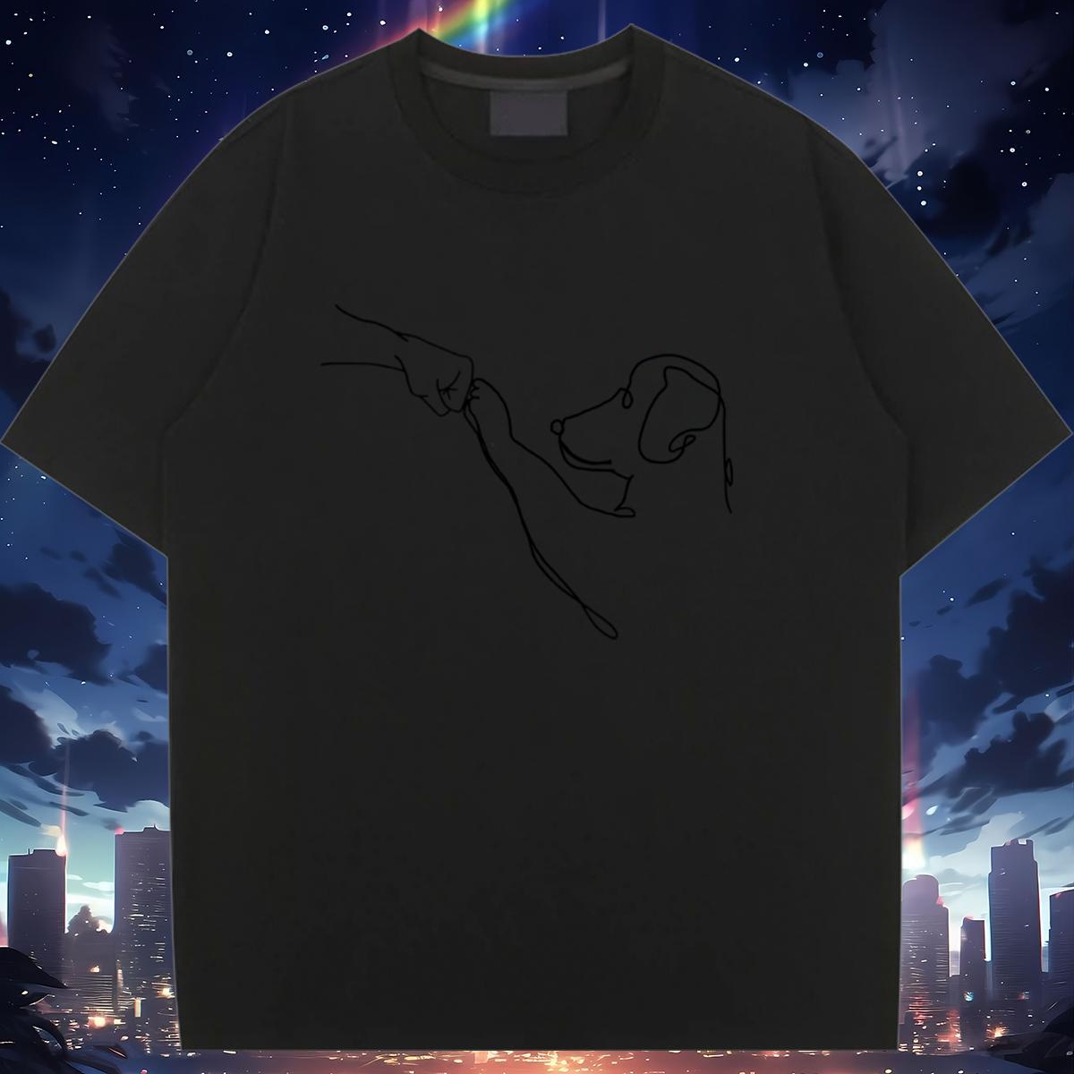 Free Shipping Couples T Shirts 100% Cotton 230g letter Street Casual Women T Shirts Comfortable DIY Anime Printed Tees