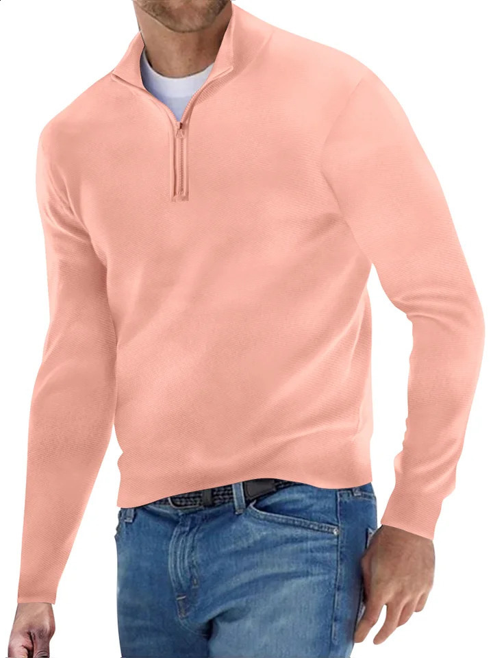 Mens sweatshirt Spring/Autumn pullover Half zip pullover mens hoodie outdoor sweatshirt autumn solid color 240823