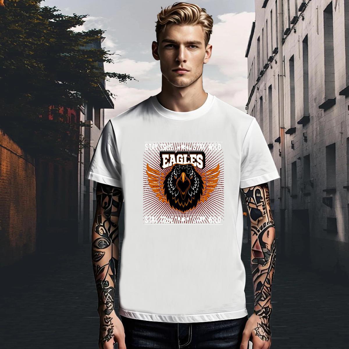 Custom Men Tops Tees eagle Home Outdoor 230g Cotton Tees Shirts Breathable Short Sleeve Unisex T shirt Custom Printed