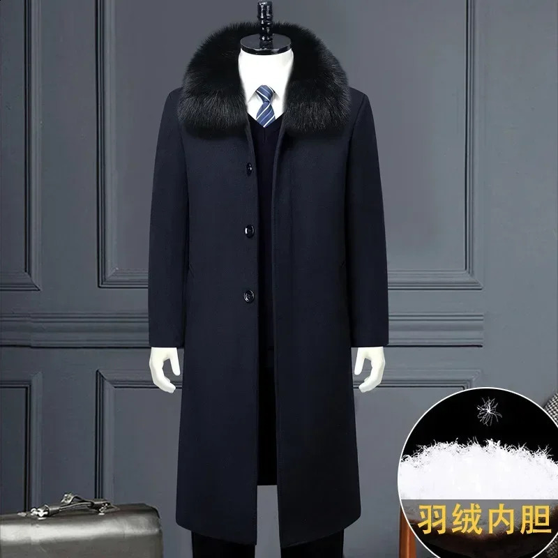 Fahsion Ultra fine Wool Coat Mens Medium to Long Wool Down Jacket with Large Size S M L XL 2XL3XL4XL 5XL 6XL Inner Lining 240823
