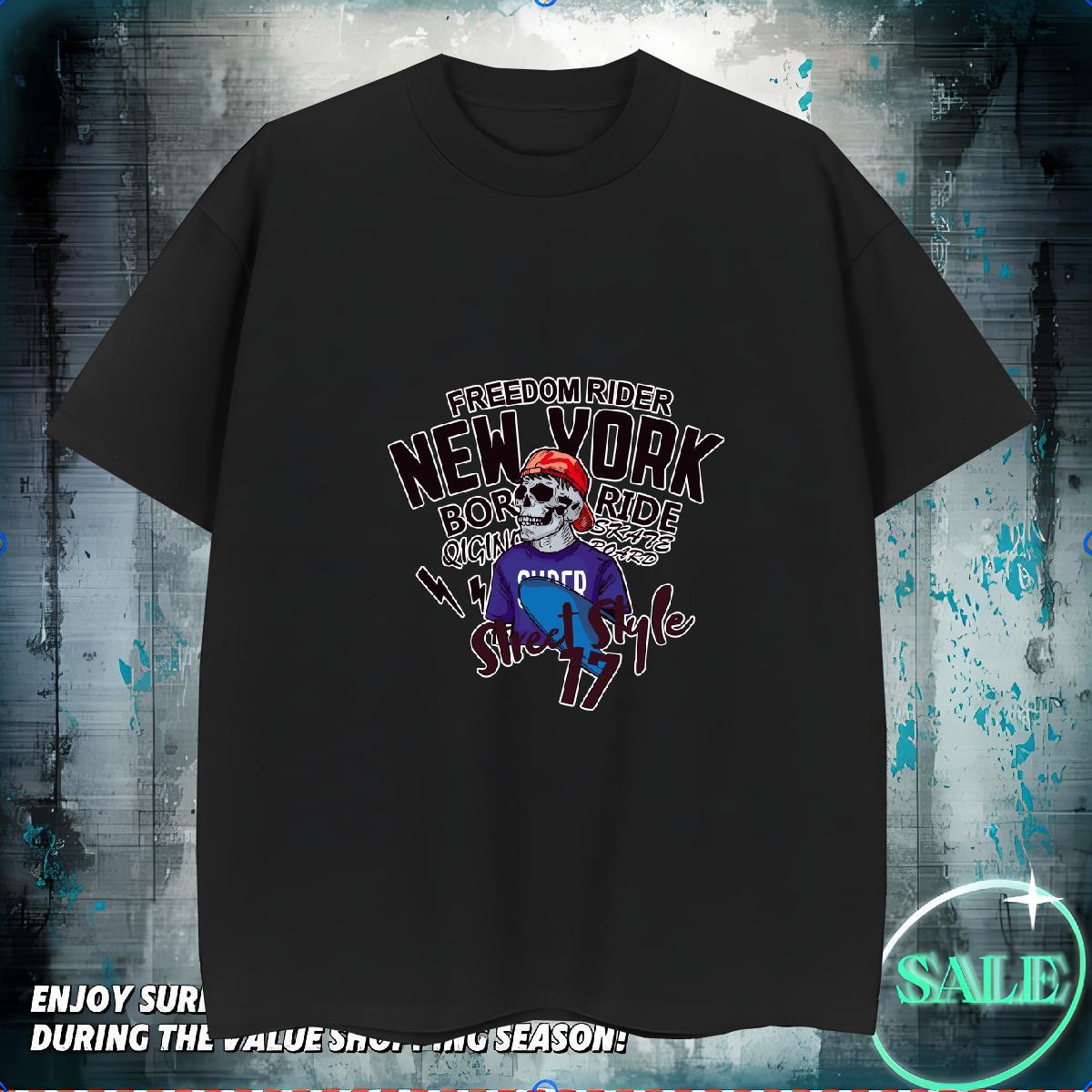 Free Shipping T-Shirts 100% Cotton 230g skull Beach Oversized Short Sleeve Soft Men Tshirts Stylist Tees Shirts