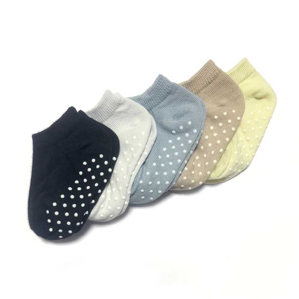 5 Pairs Kids Socks Non-slip Floor Socks For Toddler Baby Boys Girls White Ankle Socks CL240824