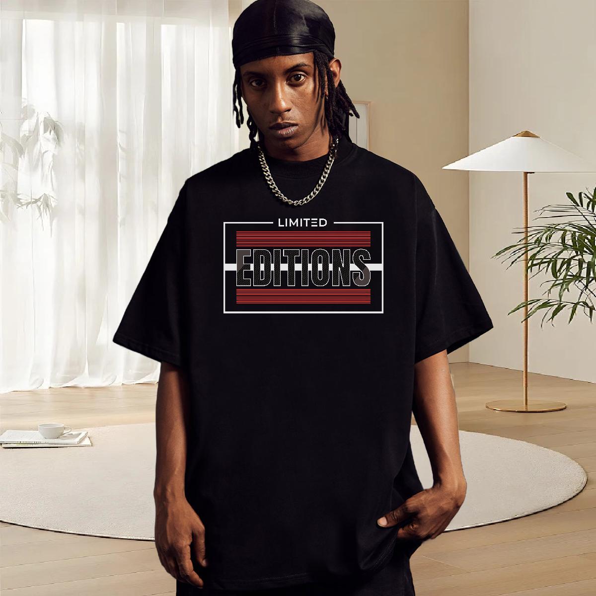 Cool Design T-Shirts for Men 100% Cotton 230g letter Summer Casual Custom Print Plus Size Crew Neck Breathable Men Tees New Arrival Tee Shirt