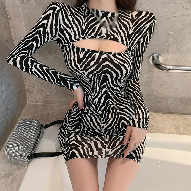 Womens Dress Crew Neck Long Sleeve Sexy Fashion Dress Bodycon Slim Fit 240823