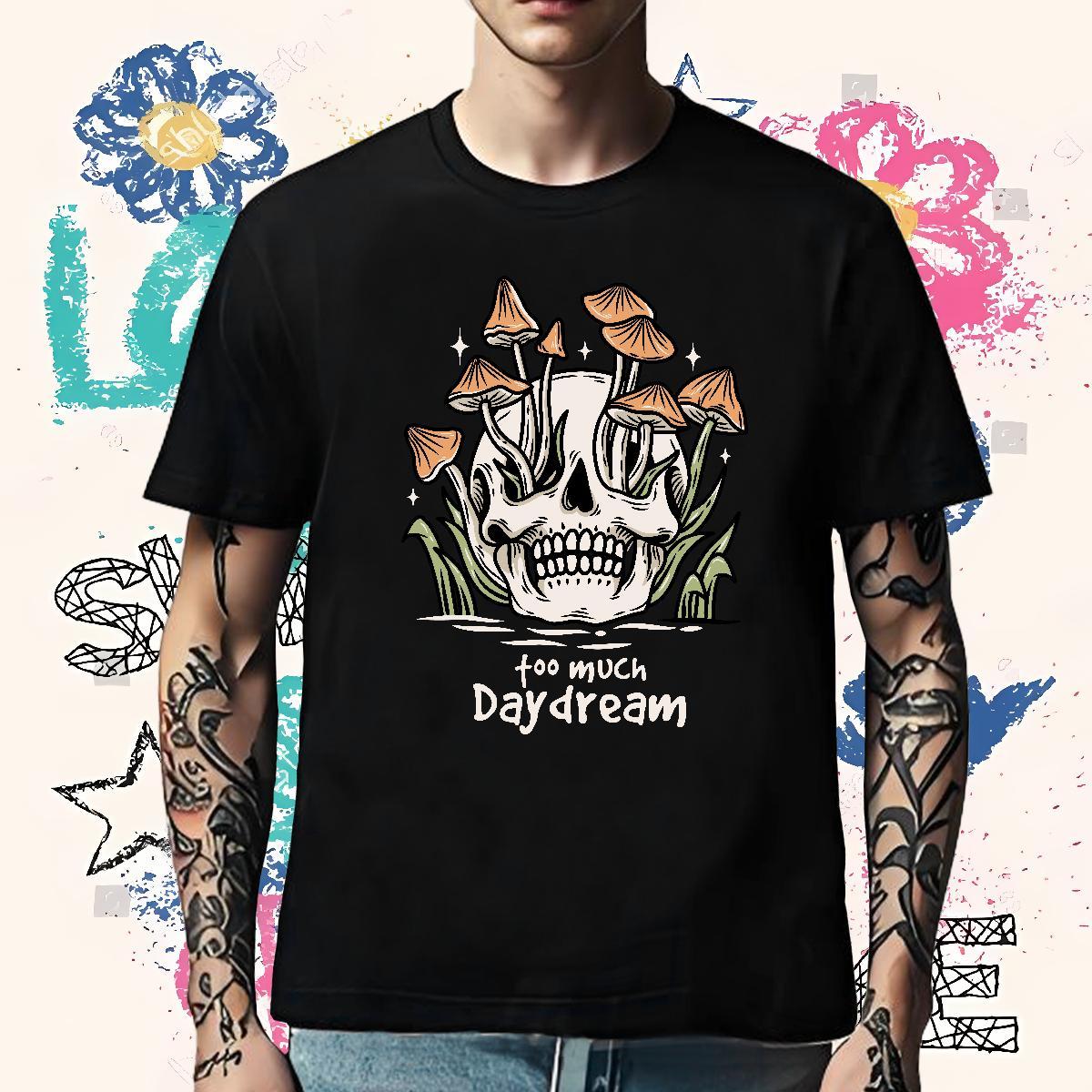 Cool T-Shirts for Men 230g Cotton skull Spring Summer Oversized 4XL Pure Cotton Couples T Shirts Designer Fashion Tops