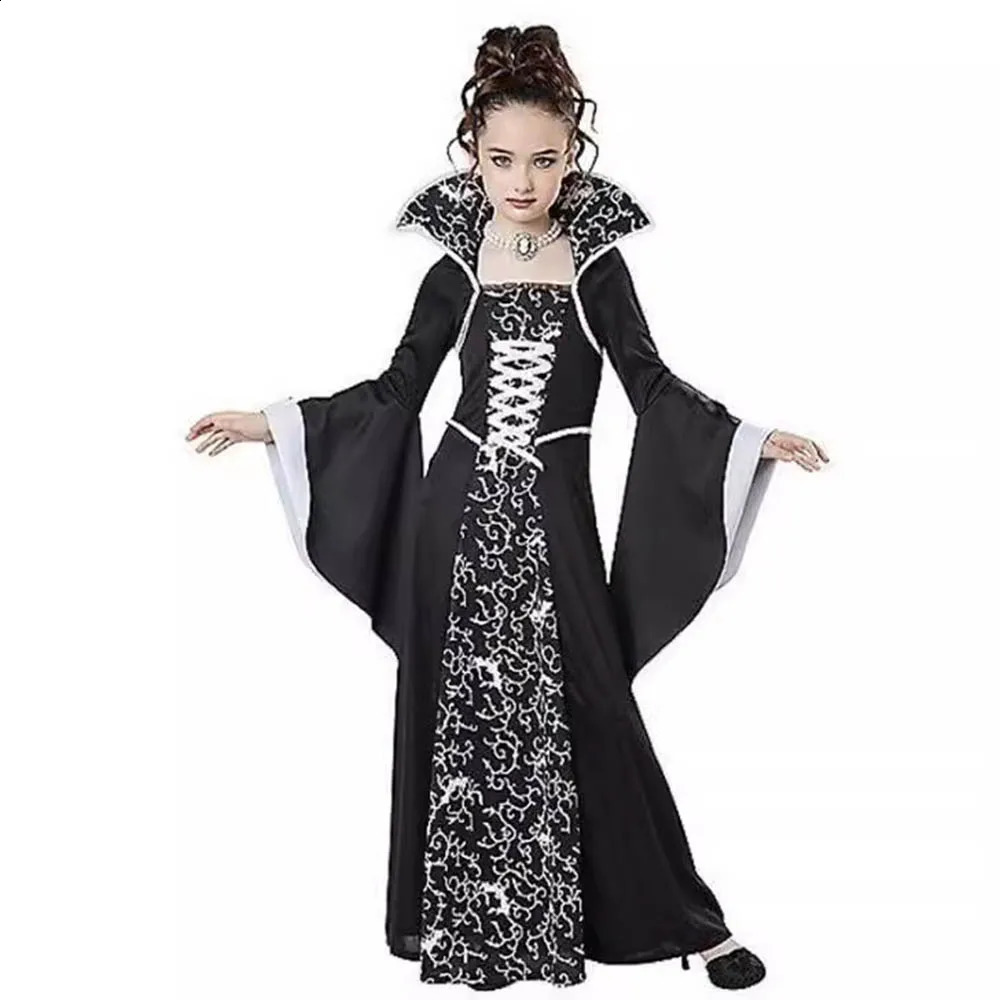 Halloween Role Playing Witch Costume for Girls Disfraz Carnival Dress Up Party Drone Childrens Performance 240823