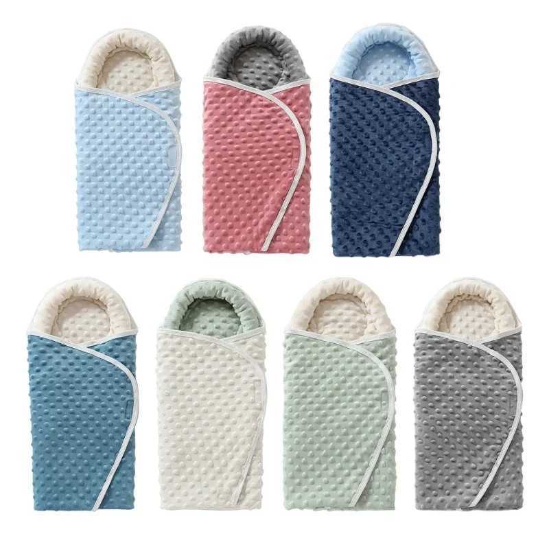 Baby Snuggle Winter Fleece Soft Skin Warm Childrens Outdoor Windproof Sleeping Bag Thickened Kid Sleeping Cartoon Blanket M240824