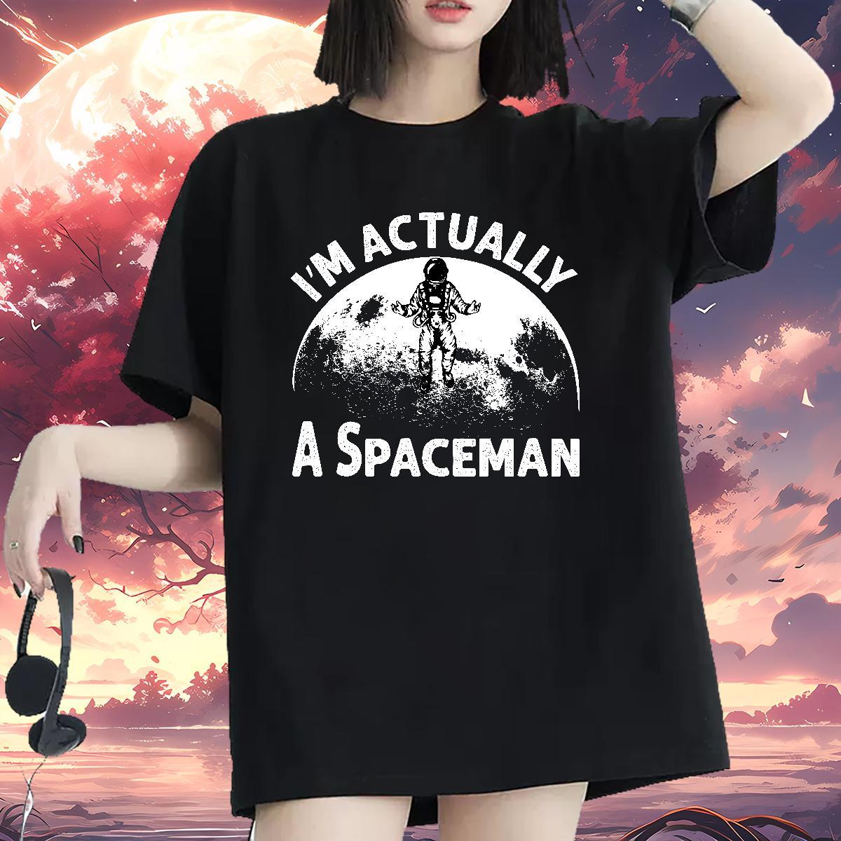 Soft Womens Tshirts 230g Pure Cotton universe Casual Sport T-Shirts for Women Breathable Skull Tees Shirts