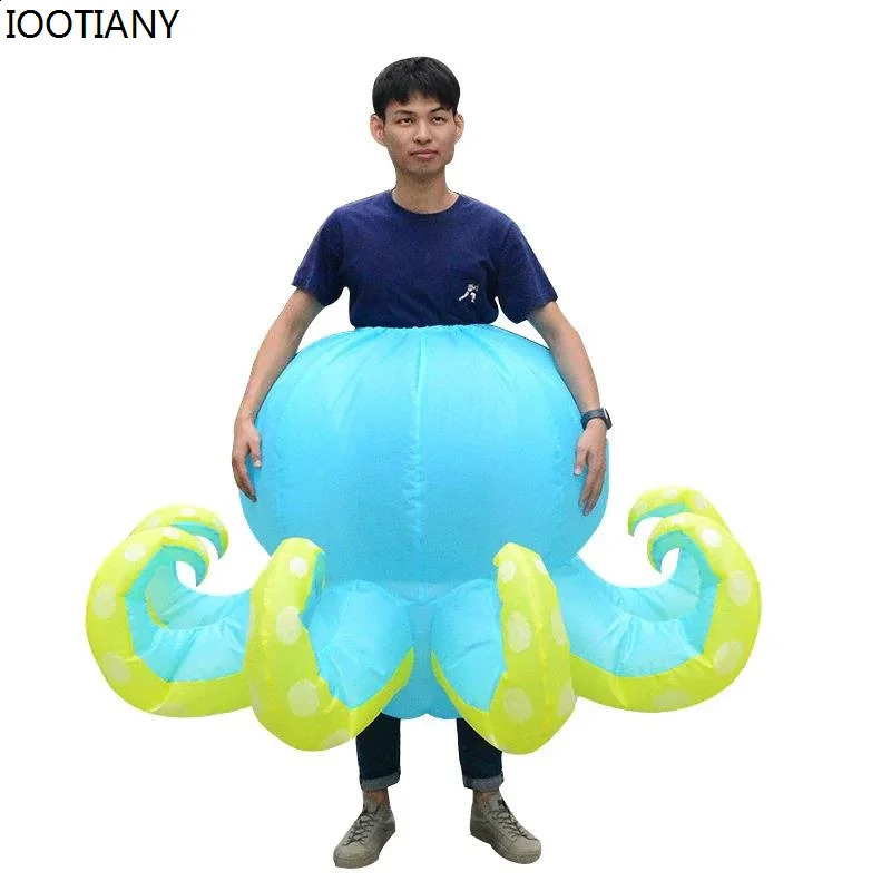 Men women animals inflatable costumes octopus performance props shark air blowing set Halloween mascot stage party 240823