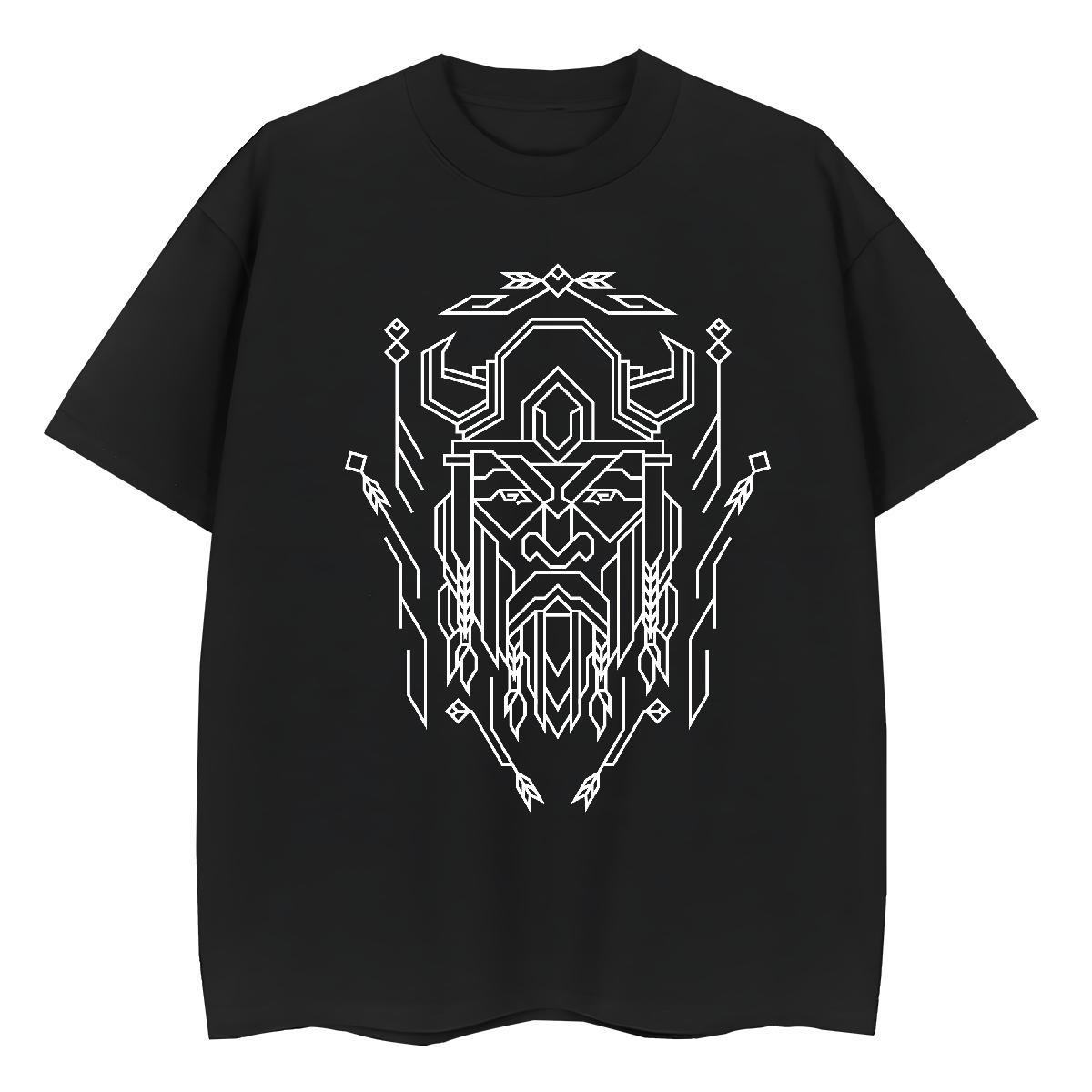 Lady Women Tshirts 230g 100% Cotton Geometric line Daily Wear T-Shirts for Women Breathable Crew Neck Custom Print Oversized Tees