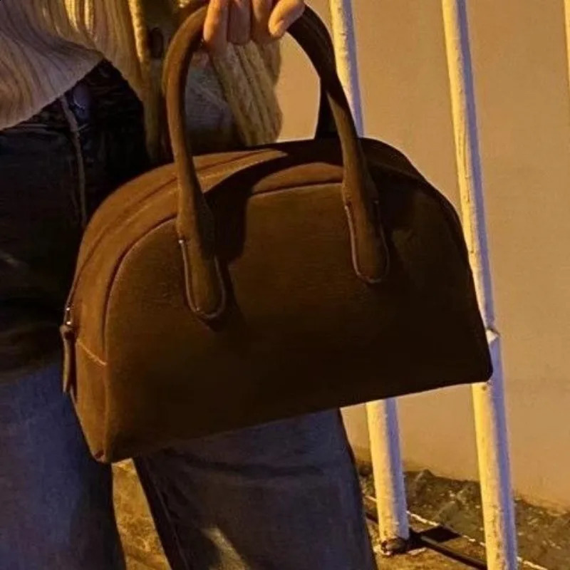 Suede Vintage Bowg Boston Handbag | 2024 Large Capacity Fashion Sense Womens Bag 4