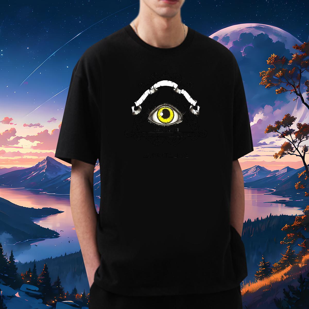 Comfortable Man T Shirts 230g Cotton eye of the devil Daily Wear DIY Logo Oversized Breathable Crew Neck Men Clothes T-Shirt Designer Tees