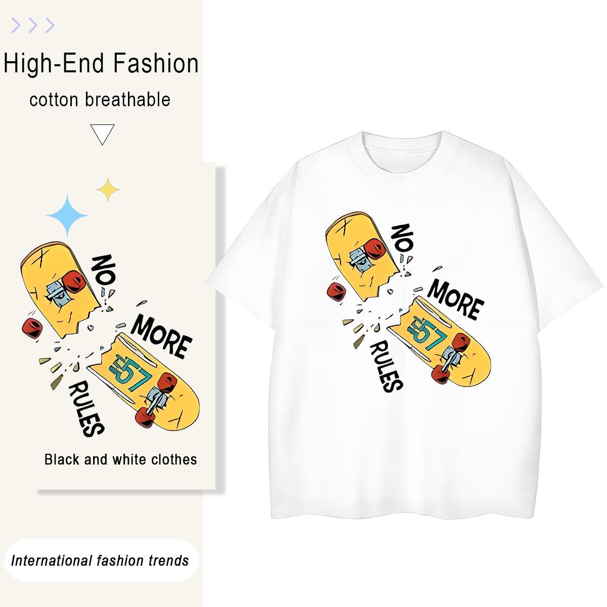 Soft Women Tees 230g Cotton letter Daily Outfit Women T Shirts Breathable Anime Top Shirts