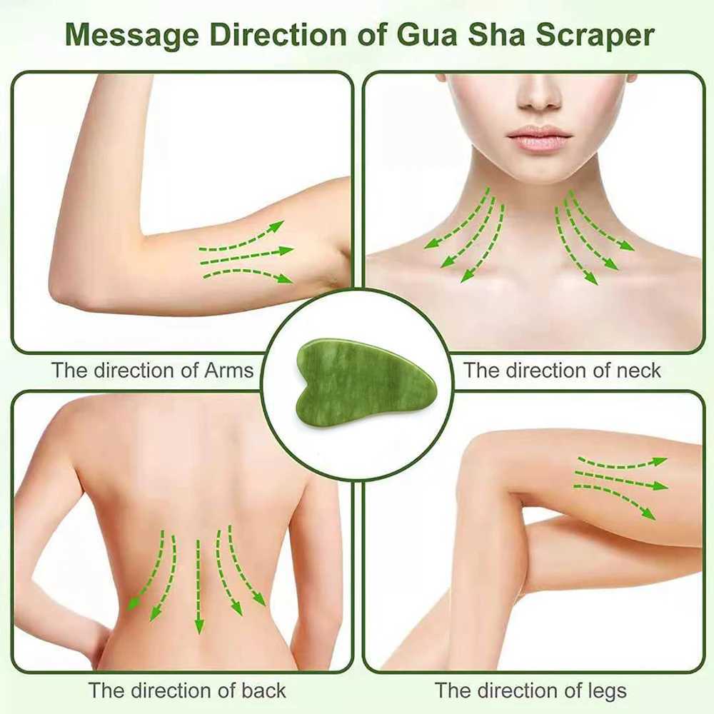 1PC Natural Jade Stone Gua Sha Board Massage Guasha Scraper Plate Face Beauty Health Massager Tools For Face Neck Back Skincare CL240824