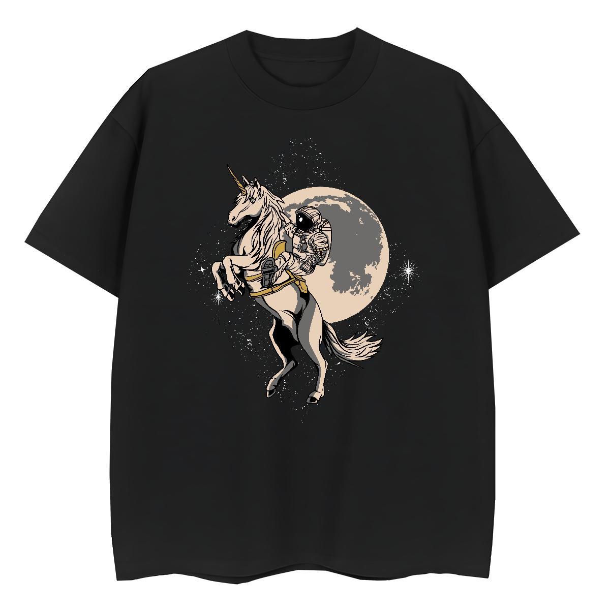 New Men Clothes T-Shirt horse Anime Printing Street 230g Pure Cotton Clothings Breathable Crew Neck Wholesale T-Shirts for Men Customized Print